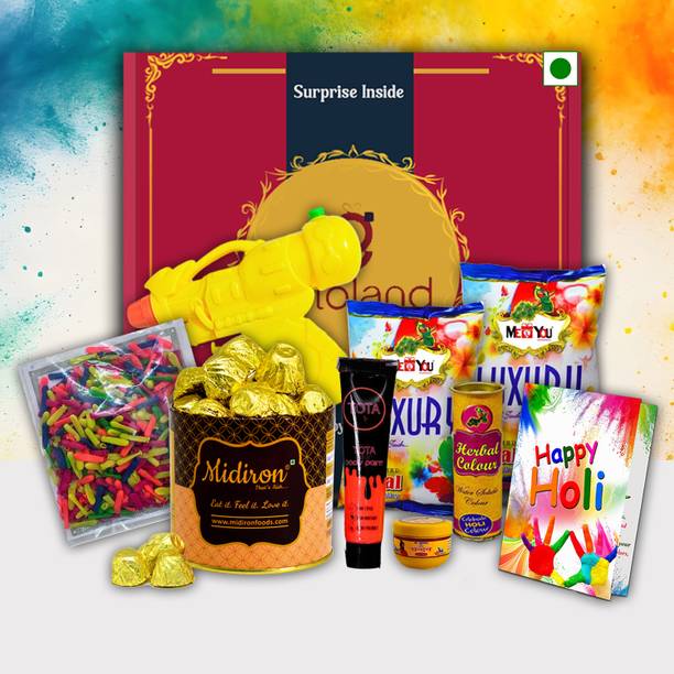 Midiron Festive Colors & Goodies Hamper – Best Holi Gift Box for Family & Friends Assorted Gift Box
