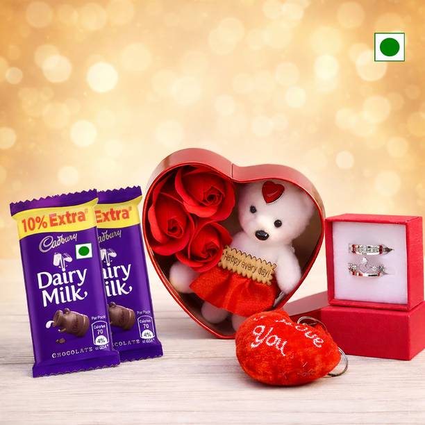 THE CLICK INDIA The Click India Chocolate,Heart Box,Couple Ring GiftsFor Girls| Women Plastic Gift Box