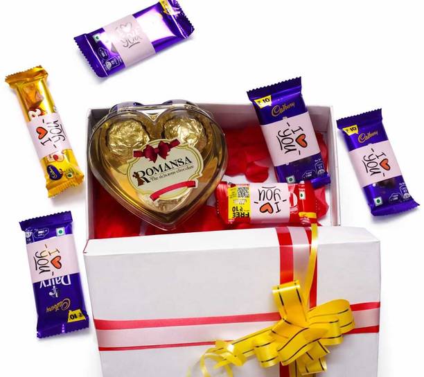 Cadbury birthday gift hamper|gift set for boyfriend 7 pcs chocolate for gift Paper Gift Box