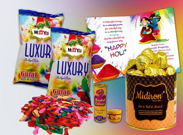 Midiron Holi Hamper with Chocolates and Sweets Assorted Gift Box