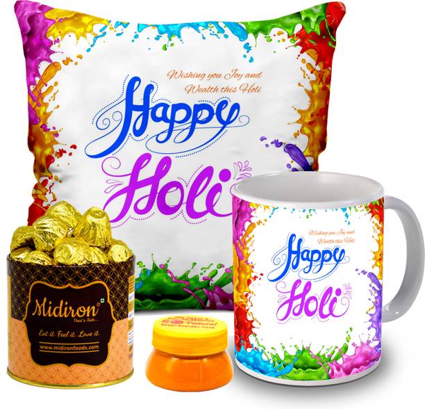Midiron Latest Holi Gift Hamper For Friends and Relative| Holi Coffee Mug Fiber Gift Box