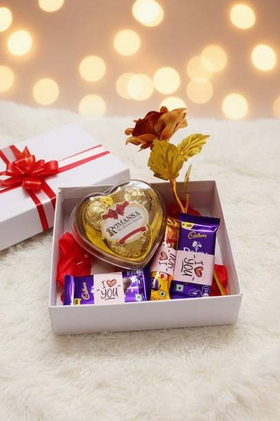 Cadbury birthday gift set|gift hamper|valentine gift hamper chocolate with flower Paper Gift Box