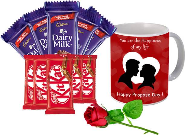 Midiron Gift Pack For Propose Day - Printed Ceramic Coffee Mug Ceramic Gift Box