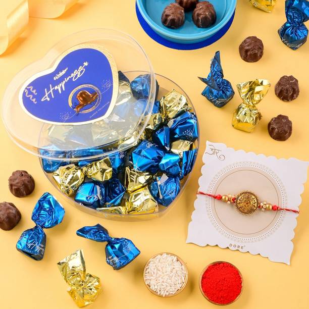 HyperFoods Rakhi For Brother with Chocolate Chakra Wheel of Life Rakhi with Roli & Rice Paper Gift Box