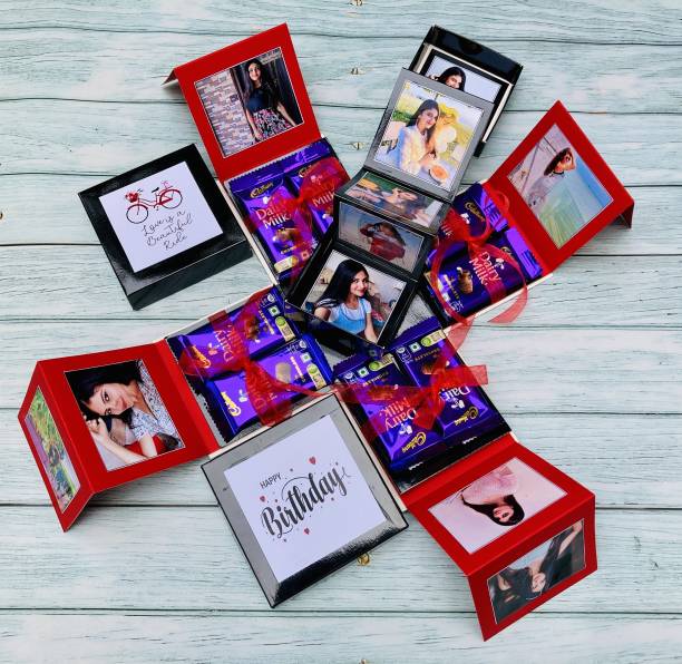 Crafted with passion Chocolate Explosion Box for Birthday /Surprise Birthday Photo Box for Loved ones Greeting Card