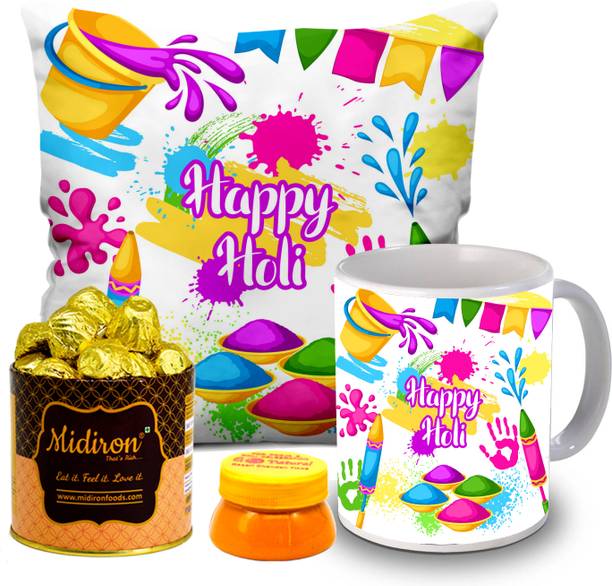 Midiron Holi Gift Hamper With Delicious Chocolate Box | Holi Gift Box Fiber Gift Box
