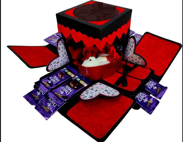 US IDEAL CRAFT CHOCOLATE EXPLOSION BOX,VALENTINE'S GIFT(12 CHOCOLATES EACH & RED HEART BOX ) Paper Gift Box