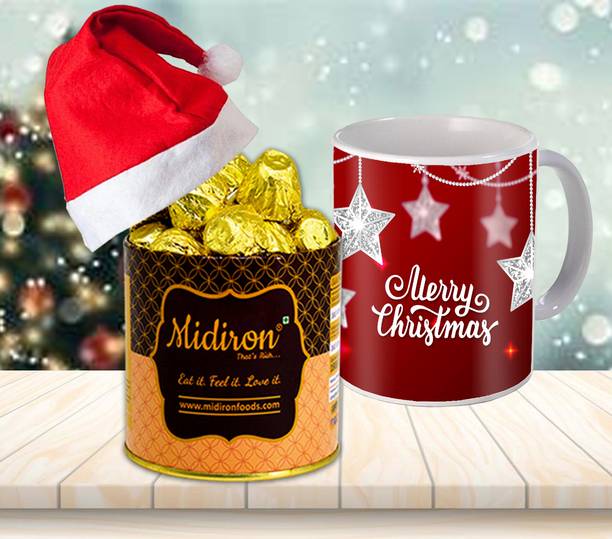 Midiron Christmas Chocolate Gift Pack with Milk Chocolates, Cap and Mug Assorted Gift Box