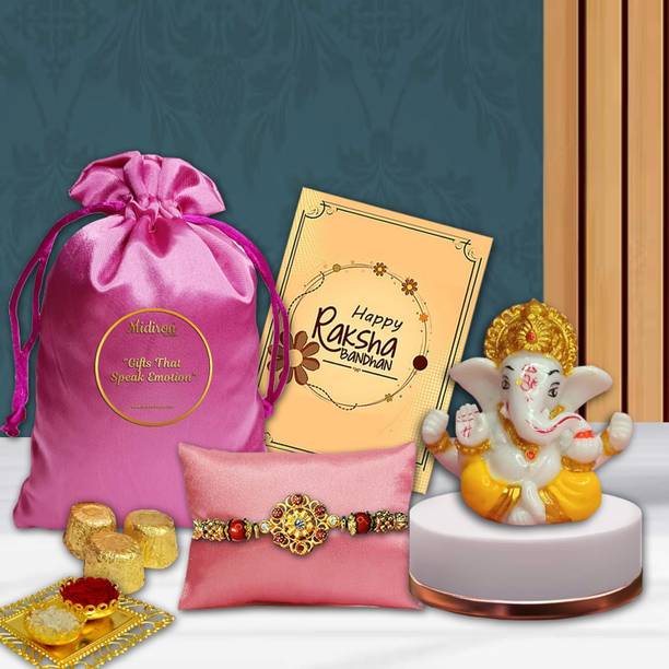 Midiron Raksha Bandhan Brother Hamper with Antique Rakhi & Ganesh Blessings Assorted Gift Box