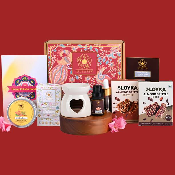 ULLASSA Rakhi Gift Hamper for Sister | 7 Inclusions | Rakshabandhan Gifts Set for Behen Assorted Gift Box