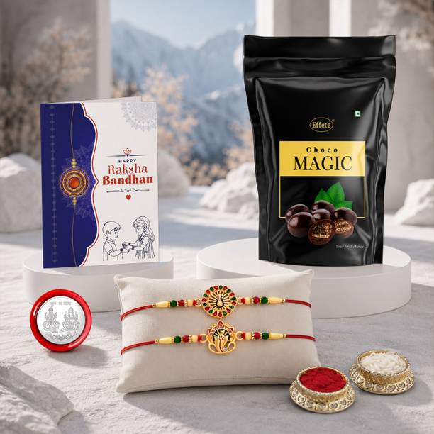 Effete Rakhi gift for brother with Choco Magic(45GM)|Rakhi Set|K2_543+544_SP Assorted Gift Box