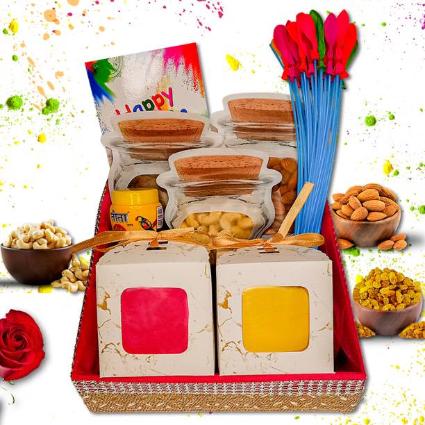 Midiron Joyful Holi Gift Hamper – A Perfect Surprise for All Ages to Enjoy the Festival Wooden Gift Box