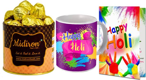 Midiron Holi Gift Hamper for Holi Festival | Chocolate Gift | Chocolate Bar Gift Ceramic Gift Box