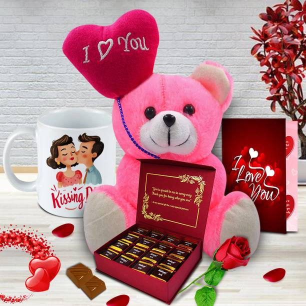 Midiron Romantic Gift for Fiancé Couples – Kiss Day Printed Mug for Soulmate/Partner Assorted Gift Box