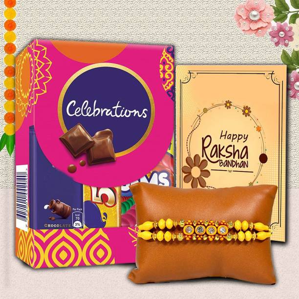 Midiron Rakhi Chocolate Gift Box for Brother |Celebration Chocolate Pack With Rakhi Gift Paper, Plastic Gift Box