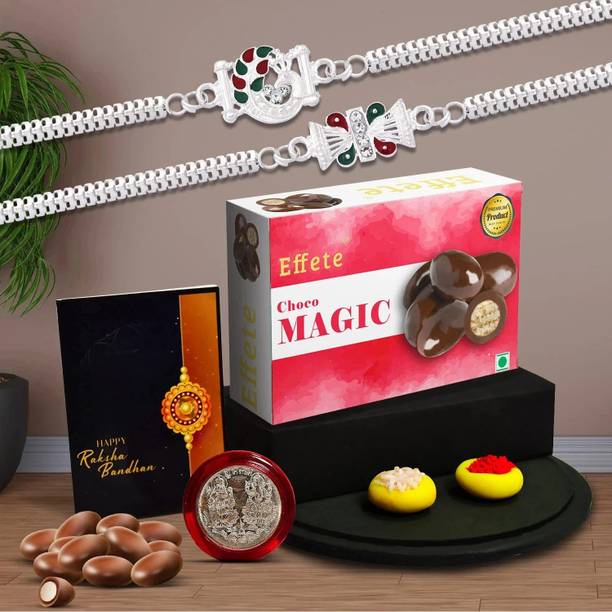 Effete Rakhi gift for brother with Choco Beats(32-GM) | Rakhi set |Y22K2_A7+A8_CM32 Assorted Gift Box