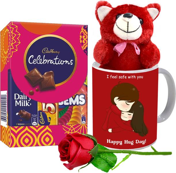 Midiron Lovely Gift Combo For Valentine Day | Hug Day | Rose Day | Teddy Day Ceramic Gift Box