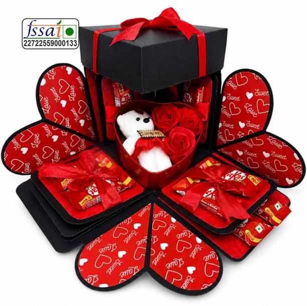 US IDEAL CRAFT Explosion Gift Box with Chocolates & Teddy Paper Gift Box