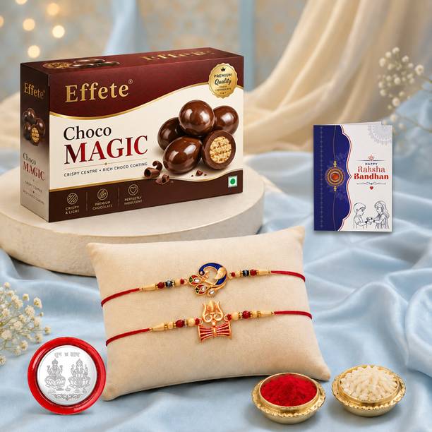 Effete Rakhi gift for brother with Choco Beats(32-GM) | Rakhi set |Y22K2_503+504_CM32 Assorted Gift Box