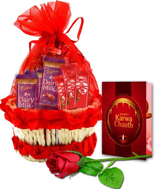 Midiron Karwa Chauth Gift Hmaper for Wife/Girlfriend IZ23-02 Paper Gift Box