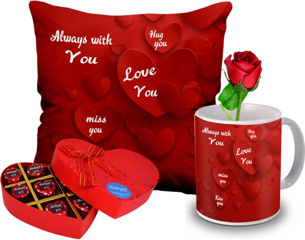 Midiron Valentine Day Gift Hamper|Romantic Gift ( Romantic Gifts) Ceramic, Microfibre Gift Box