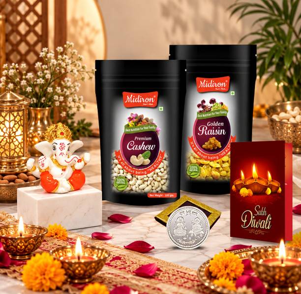 Midiron Diwali Dry Fruits Gift Set - Elegant Dry Nut Hamper for Festival/Neighbours Assorted Gift Box