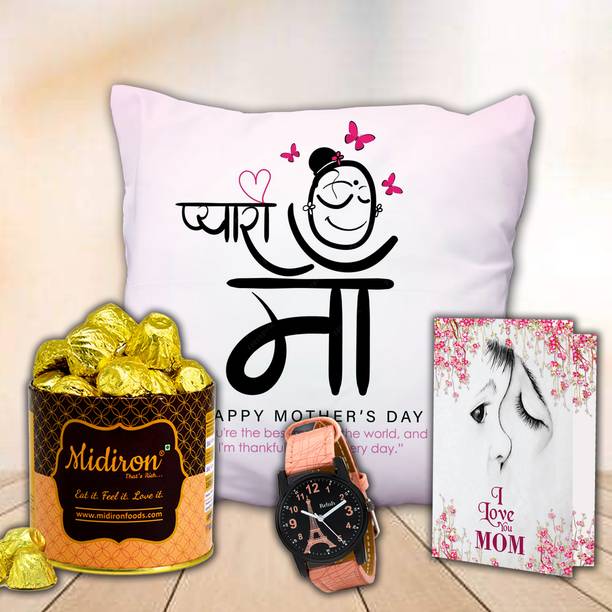 Midiron Delicious Chocolate Combo for Mom – Cushion, Watch & Card for Mother’s Day Assorted Gift Box
