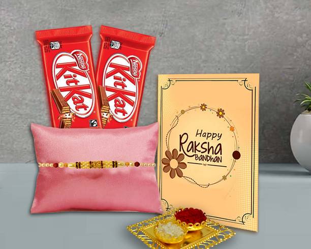 Midiron Rakhi Gift Combo with Chocolates, Ritual Kit & Message for Brother Assorted Gift Box