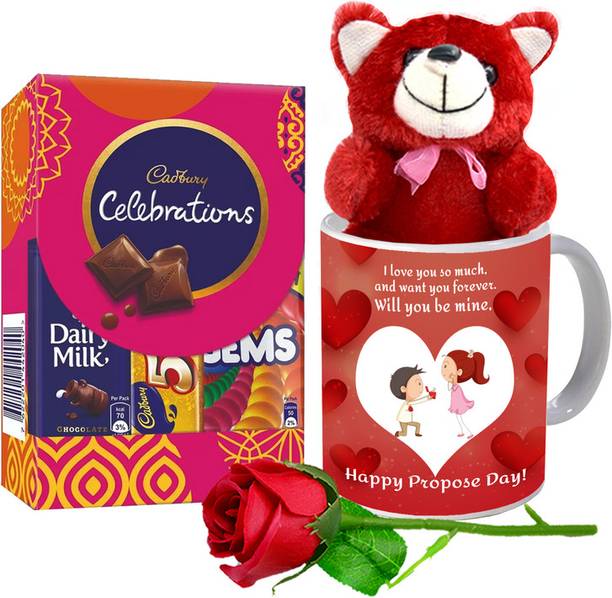 Midiron Happy Propose Day Printed Ceramic Mug With Chocolate Bar Ceramic Gift Box