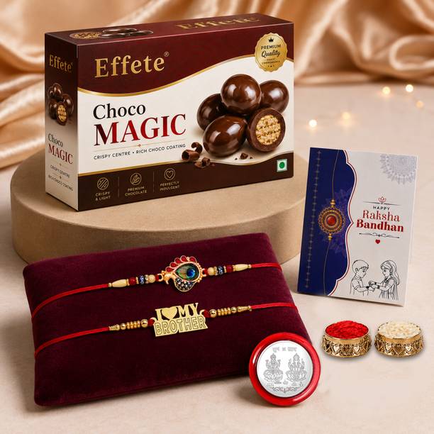 Effete Rakhi gift for brother with Choco Beats(32-GM) | Rakhi set |Y22K2_513+514_CM32 Assorted Gift Box