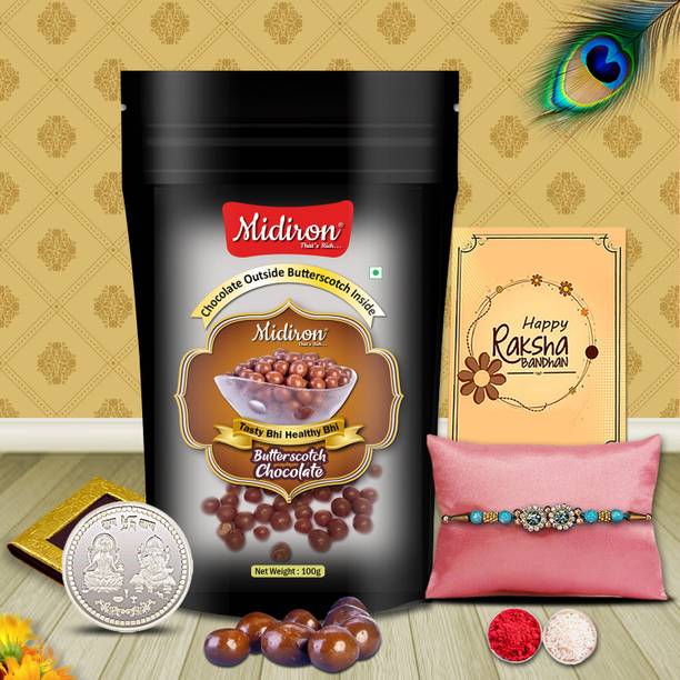 Midiron Sweet Bond, Sweeter Treat – Chocolate Butterscotch Rakhi Surprise Assorted Gift Box