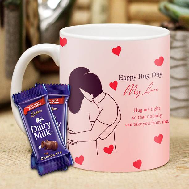 Midiron Valentine 's Day Gift Hamper | Best Gift For Hug Day | Chocolate Day Ceramic Gift Box