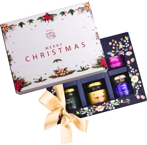 Oh Cha Christmas Gifts Box | Assorted Christmas Gift Set with 6 Exotic Tea Flavors | Assorted Gift Box