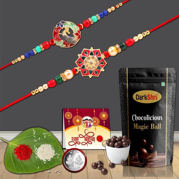Anshri 21*25.p Rakhi ComboRakhi - Set of 2 Assorted Gift Box
