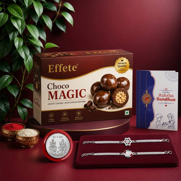 Effete Rakhi gift for brother with Choco Beats(32-GM) | Rakhi set |Y22K2_A31+A32_CM32 Assorted Gift Box