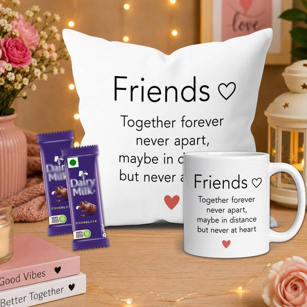 Midiron Heartwarming Present - Cushion Coffee Mug and Chocolate Bar Gift Pack Assorted Gift Box