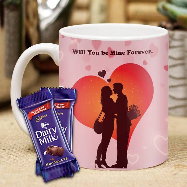 Midiron Happy Propose Day Romantic Printed Ceramic Coffee Mug with Chocolates Ceramic Gift Box