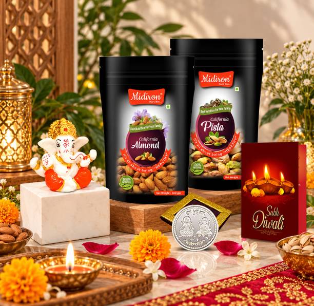 Midiron Luxury Dry Fruit Hamper for Diwali - Festive Return Gifts for Friends/Relatives Assorted Gift Box