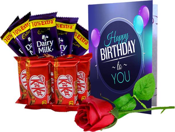 Midiron Happy Birthday Greeting Card with Cute Soft Teddy and Artificial Red Rose Paper Gift Box