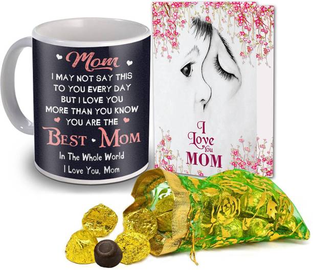 Midiron Mother’s Day Gift | 15 Chocolate | I Love You Mom Card | Coffee Mug gift on her Birthday, Anniversary IZ20ST-53 Ceramic Gift Box