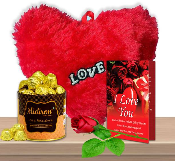 Midiron Red Cushion | Chocolate Gift Hamper | Valentine's Day Gift Hamper | IZ-04 Paper Gift Box