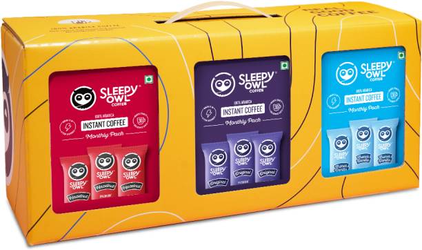 Sleepy Owl Instant Coffee Festive Gift Pack | 90 Sachets for Coffee Lovers Instant Coffee