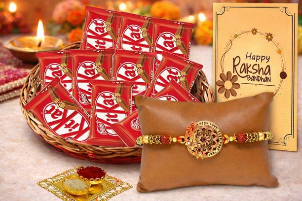 Midiron Rakhi gift for brother, Beautiful Rakhi for Bhai, Plastic Gift Box