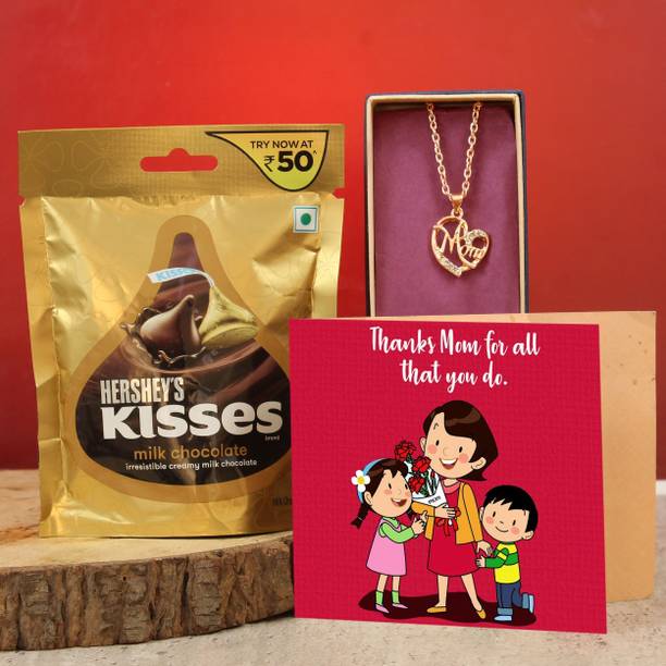 TIED RIBBONS Mother Day Special Gift Hamper Chocolate Box with Mom Pendant and Card Assorted Gift Box