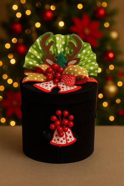 Indulgence Double Decker Round Suede Box Assorted Gift Box