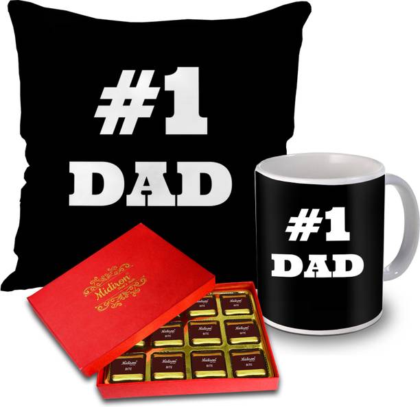 Midiron Printed Coffee Mug & Cushion For Father's Day & Birthday Ceramic Gift Box