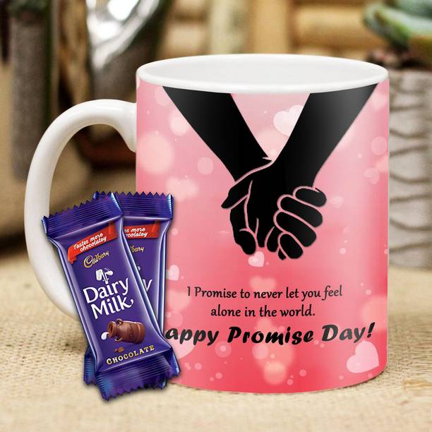 Midiron Gift Pack For Promise Day - Printed Coffee Mug for Promise Day with Chocolates Ceramic Gift Box