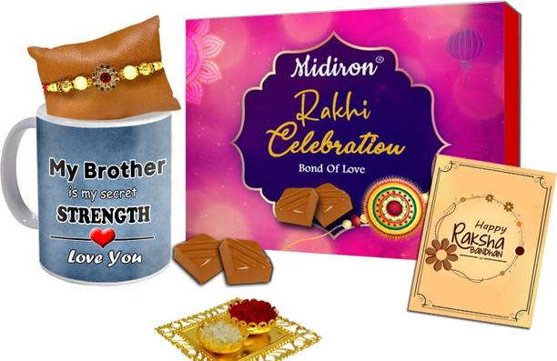 ME&YOU Rakhi Chocolate Gift Pack for Bhaiya / Brother / Bhai| Rakhi gift-IZ2247-19 Ceramic, Paper Gift Box