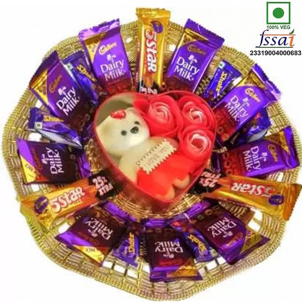 Chocoloony Special Chocolate Gift Hamper with Soft Toy For Birthday, Anniversary, Valentine Paper Gift Box