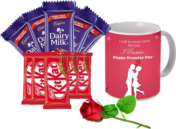 Midiron Romantic Gift For Valentine's Day Week with Printed Coffee Mug & Red Rose Ceramic Gift Box